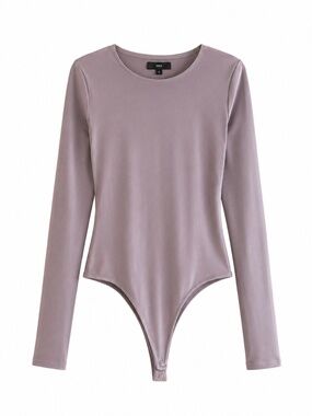 SWS Mauve Long Sleeve Double-Lined Contour Bodysuit – Size XL GUC